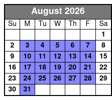 Mini-Boat Rental in Tampa Bay, FL August Schedule