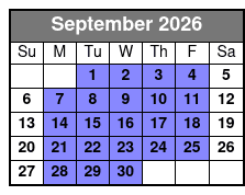 Mini-Boat Rental in Tampa Bay, FL September Schedule