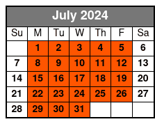 2 Hour Rental July Schedule