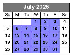 Tampa Bay, Mini-Boat 2 Hour Rental July Schedule