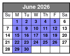 Tampa Bay, Mini-Boat 1 Hour Rental June Schedule