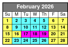 Busch Gardens Single Day Ticket  February Schedule