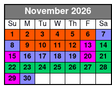 Busch Gardens Single Day Ticket  November Schedule