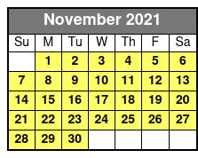 Busch Gardens & SeaWorld 2 Park 2 Day Combo Ticket November Schedule