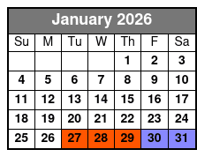 Busch Gardens & SeaWorld 2 Park 2 Day Combo Ticket January Schedule