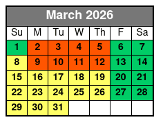 Busch Gardens & SeaWorld 2 Park 2 Day Combo Ticket March Schedule