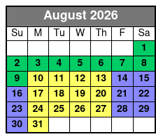 Busch Gardens & SeaWorld 2 Park 2 Day Combo Ticket August Schedule