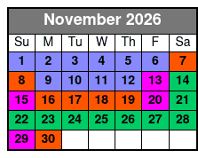 Busch Gardens & SeaWorld 2 Park 2 Day Combo Ticket November Schedule