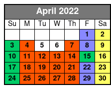 Busch Gardens & Adventure Island 2 Park 2 Day Combo Ticket April Schedule
