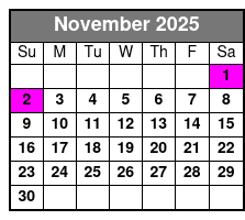 Busch Gardens & Adventure Island 2 Park 2 Day Combo Ticket November Schedule