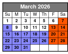 Busch Gardens & Adventure Island 2 Park 2 Day Combo Ticket March Schedule