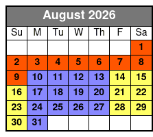 Busch Gardens & Adventure Island 2 Park 2 Day Combo Ticket August Schedule