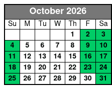 Busch Gardens & Adventure Island 2 Park 2 Day Combo Ticket October Schedule