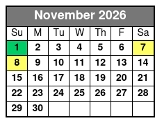 Busch Gardens & Adventure Island 2 Park 2 Day Combo Ticket November Schedule