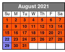 Busch Gardens & Aquatica 2 Park 2 Day Combo Ticket August Schedule