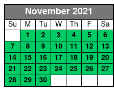 Busch Gardens & Aquatica 2 Park 2 Day Combo Ticket November Schedule
