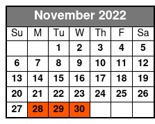 Busch Gardens & Aquatica 2 Park 2 Day Combo Ticket November Schedule