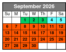 Busch Gardens & Aquatica 2 Park 2 Day Combo Ticket September Schedule
