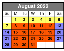 Adventure Island Waterpark & Busch Gardens Two Park Combo Ticket August Schedule