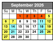 Adventure Island Waterpark & Busch Gardens Two Park Combo Ticket  September Schedule