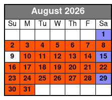 4 Hour Beach Tour in Tierra Verde August Schedule