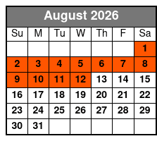 Tampa Terrors Ghost Tour August Schedule