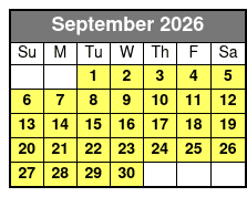 St. Petersburg Ghosts Tour September Schedule