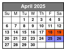 St. Pete Dolphin Watching and Island Sunset Cruise April Schedule
