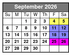 St. Pete Dolphin Watching and Island Sunset Cruise September Schedule