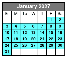 Dolphin Shelling Snorkeling January Schedule