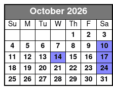 Tampa Lunch & Dinner Cruises aboard the Starlite Majesty of Clearwater Beach, FL October Schedule