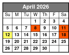 Starlite Sapphire Sightseeing, Lunch, & Dinner Cruises of St Petersburg April Schedule