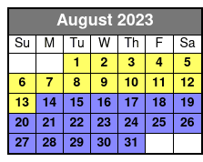 Dolphin Exploration Tour August Schedule