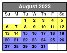 Sunset Celebration Cruise August Schedule