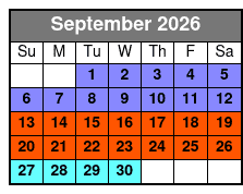 Tampa Bay Small Group Sunset Cruise September Schedule