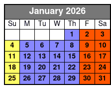 Departure Time January Schedule