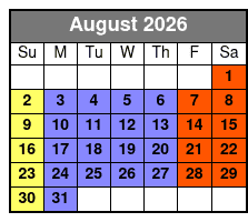 Departure Time August Schedule