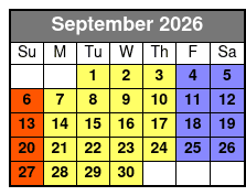 Departure Time September Schedule