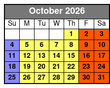 Departure Time October Schedule
