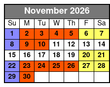 Departure Time November Schedule