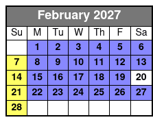 Departure Time February Schedule