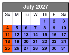 Departure Time July Schedule