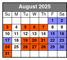 Departure August Schedule