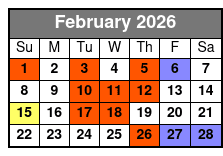 Departure February Schedule