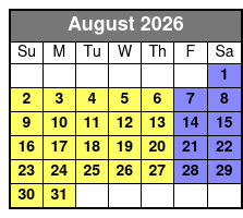 Saint Petersburg Paddle Board Tour August Schedule