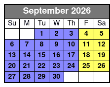 Saint Petersburg Paddle Board Tour September Schedule