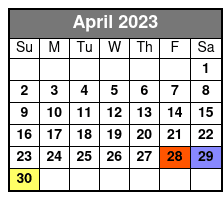 Calypso Breeze Sightseeing, Lunch, and Dinner Cruises April Schedule