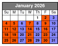 Calypso Breeze Sightseeing, Lunch, and Dinner Cruises January Schedule