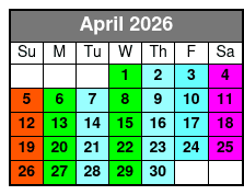 Calypso Breeze Sightseeing, Lunch, and Dinner Cruises April Schedule