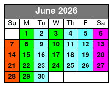 Calypso Breeze Sightseeing, Lunch, and Dinner Cruises June Schedule